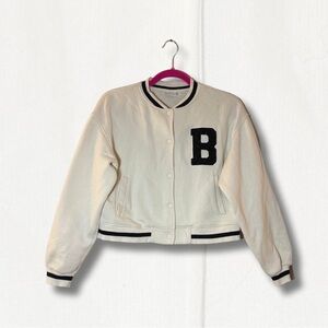 Zara Cream Jacket with Black Stripes